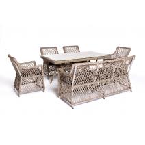  "Катания" обеденная группа плетеная на 6 персон, цвет бежевый, фото 1 