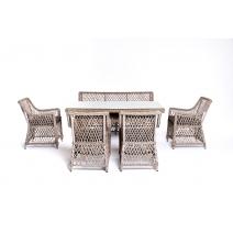  "Катания" обеденная группа плетеная на 6 персон, цвет бежевый, фото 2 