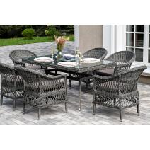  "Амароне" обеденная группа из искусственного ротанга на 6 персон, цвет графит, фото 5 