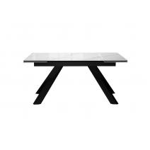  Стол DikLine DKX140 керамика Carrara Gloss (мрамор глянец белый), подстолье черное, опоры черные (2уп.), фото 2 