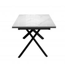  Стол DikLine DKX140 керамика Carrara Gloss (мрамор глянец белый), подстолье черное, опоры черные (2уп.), фото 5 