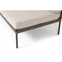  "Канны" правый модуль плетеный из роупа, каркас алюминий коричневый (RAL8016) муар, роуп коричневый круглый, ткань бежевая 15052, фото 4 