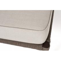  "Канны" правый модуль плетеный из роупа, каркас алюминий коричневый (RAL8016) муар, роуп коричневый круглый, ткань бежевая 15052, фото 6 