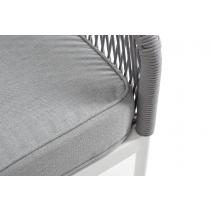  "Канны" левый модуль плетеный из роупа, каркас алюминий белый муар, роуп светло-серый круглый, ткань светло-серая, фото 5 