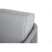  "Канны" левый модуль плетеный из роупа, каркас алюминий белый муар, роуп светло-серый круглый, ткань светло-серая, фото 7 