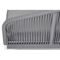  "Канны" левый модуль плетеный из роупа, каркас алюминий белый муар, роуп светло-серый круглый, ткань светло-серая, фото 8 