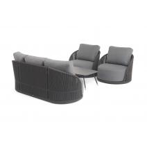  "Монтелла" лаунж-зона 5-местная плетеная из роупа (веревки), каркас алюминиевый темно-серый, роуп темно-серый, фото 5 