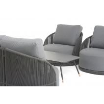  "Монтелла" лаунж-зона 5-местная плетеная из роупа (веревки), каркас алюминиевый темно-серый, роуп темно-серый, фото 8 