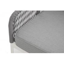  "Канны" правый модуль плетеный из роупа, каркас алюминий белый муар, роуп светло-серый круглый, ткань светло-серая, фото 5 