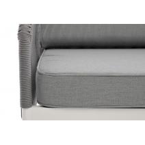  "Канны" правый модуль плетеный из роупа, каркас алюминий белый муар, роуп светло-серый круглый, ткань светло-серая, фото 7 