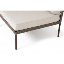  "Канны" угловой модуль плетеный из роупа, каркас алюминий коричневый (RAL8016) муар, роуп коричневый круглый, ткань бежевая 15052, фото 6 