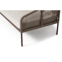  "Канны" левый модуль плетеный из роупа, каркас алюминий коричневый (RAL8016) муар, роуп коричневый круглый, ткань бежевая 15052, фото 4 