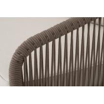  "Канны" левый модуль плетеный из роупа, каркас алюминий коричневый (RAL8016) муар, роуп коричневый круглый, ткань бежевая 15052, фото 5 