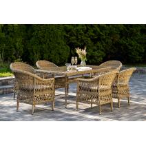  "Амароне" обеденная группа из искусственного ротанга на 6 персон, цвет соломенный, фото 2 