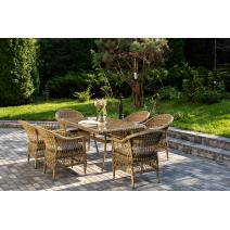  "Амароне" обеденная группа из искусственного ротанга на 6 персон, цвет соломенный, фото 3 