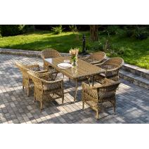  "Амароне" обеденная группа из искусственного ротанга на 6 персон, цвет соломенный, фото 4 