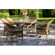  "Амароне" обеденная группа из искусственного ротанга на 6 персон, цвет соломенный, фото 5 