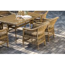  "Амароне" обеденная группа из искусственного ротанга на 6 персон, цвет соломенный, фото 8 