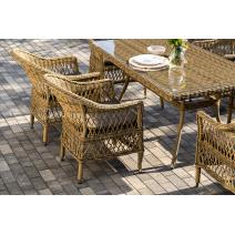  "Амароне" обеденная группа из искусственного ротанга на 6 персон, цвет соломенный, фото 10 