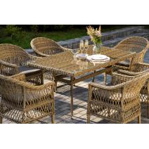  "Амароне" обеденная группа из искусственного ротанга на 6 персон, цвет соломенный, фото 11 