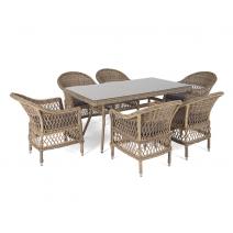  "Амароне" обеденная группа из искусственного ротанга на 6 персон, цвет соломенный, фото 14 