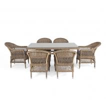  "Амароне" обеденная группа из искусственного ротанга на 6 персон, цвет соломенный, фото 15 