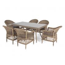  "Амароне" обеденная группа из искусственного ротанга на 6 персон, цвет соломенный, фото 16 