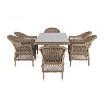  "Амароне" обеденная группа из искусственного ротанга на 6 персон, цвет соломенный, фото 17 