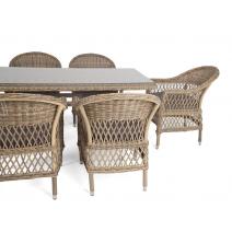  "Амароне" обеденная группа из искусственного ротанга на 6 персон, цвет соломенный, фото 18 
