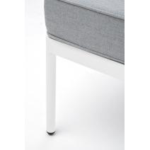  "Канны" угловой модуль плетеный из роупа, каркас алюминий белый муар, роуп светло-серый круглый, ткань светло-серая, фото 8 