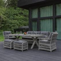  Обеденный комплект ALBERT в сером цвете из искусственного ротанга, фото 1 