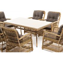  "Цесена" обеденная группа плетеная из искусственного ротанга, цвет соломенный, фото 57 