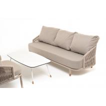  "Верона" лаунж-зона 5-местная плетеная из роупа (веревки), каркас алюминиевый белый, роуп бежевый, фото 102 