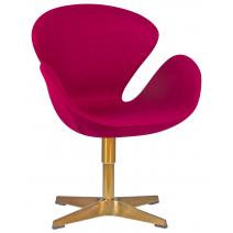 Кресло дизайнерское DOBRIN SWAN, бордо ткань AF5, золотое основание, фото 1 