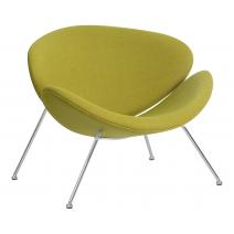  Кресло дизайнерское DOBRIN EMILY, светло-зеленая ткань AF3, хромированная сталь, фото 1 