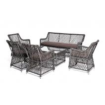  "Асти" лаунж-зона из искусственного ротанга на 6 персоны, цвет графит, фото 1 