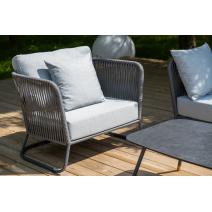  "Багамы" лаунж-зона 5-местная плетеная из роупа (веревки), каркас алюминиевый темно-серый, роуп серый, фото 8 