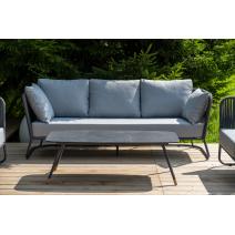  "Багамы" лаунж-зона 5-местная плетеная из роупа (веревки), каркас алюминиевый темно-серый, роуп серый, фото 9 