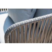  "Багамы" лаунж-зона 5-местная плетеная из роупа (веревки), каркас алюминиевый темно-серый, роуп серый, фото 14 