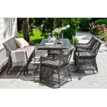  "Катания" обеденная группа плетеная на 6 персон, цвет графит, фото 1 