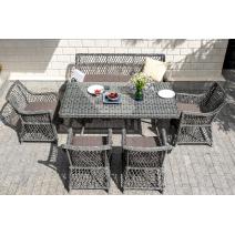  "Катания" обеденная группа плетеная на 6 персон, цвет графит, фото 5 