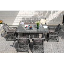  "Катания" обеденная группа плетеная на 6 персон, цвет графит, фото 6 