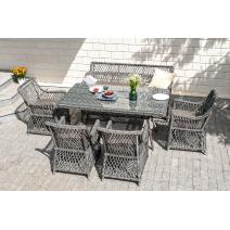  "Катания" обеденная группа плетеная на 6 персон, цвет графит, фото 7 