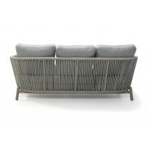  "Прато" диван трехместный из искусственного ротанга, цвет светло-серый, каркас под дерево (холодно-бежевый), фото 4 