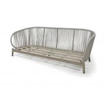  "Прато" диван трехместный из искусственного ротанга, цвет светло-серый, каркас под дерево (холодно-бежевый), фото 5 