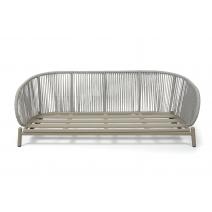  "Прато" диван трехместный из искусственного ротанга, цвет светло-серый, каркас под дерево (холодно-бежевый), фото 6 