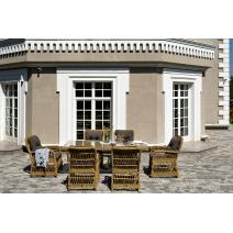  "Цесена" обеденная группа плетеная из искусственного ротанга, цвет соломенный, фото 3 