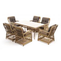  "Цесена" обеденная группа плетеная из искусственного ротанга, цвет соломенный, фото 44 