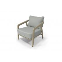  "Брюссель" кресло из искусстенного ротанга, цвет серый, каркас под дерево (холодно-бежевый), фото 1 