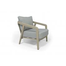  "Брюссель" кресло из искусстенного ротанга, цвет серый, каркас под дерево (холодно-бежевый), фото 3 